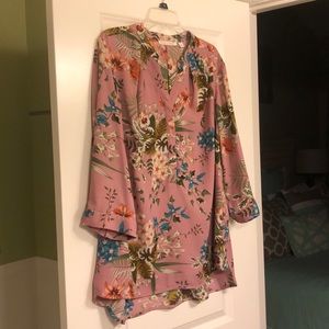 Blush Pink and Floral Blouse